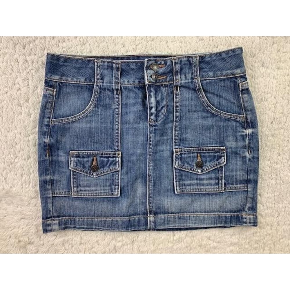 Old Navy Size 2 Womens Cotton Skirt Mini Denim Jean Med Wash